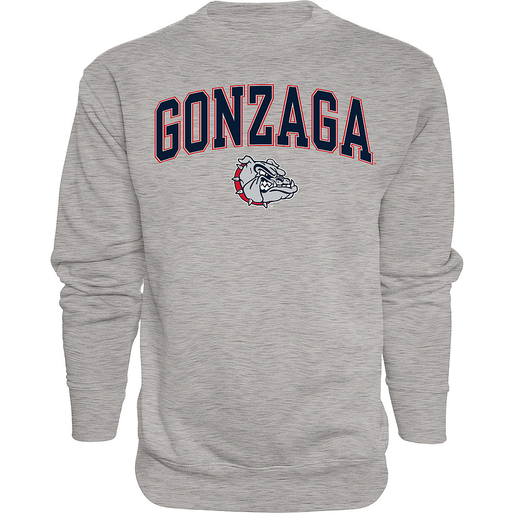 Gonzaga Bulldogs Crewneck Sweatshirt Varsity Charcoal Arch Over