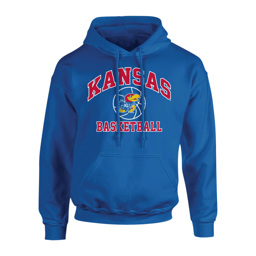 Kansas Jayhawks Hooded Sweatshirt Basketball Blue P0007475