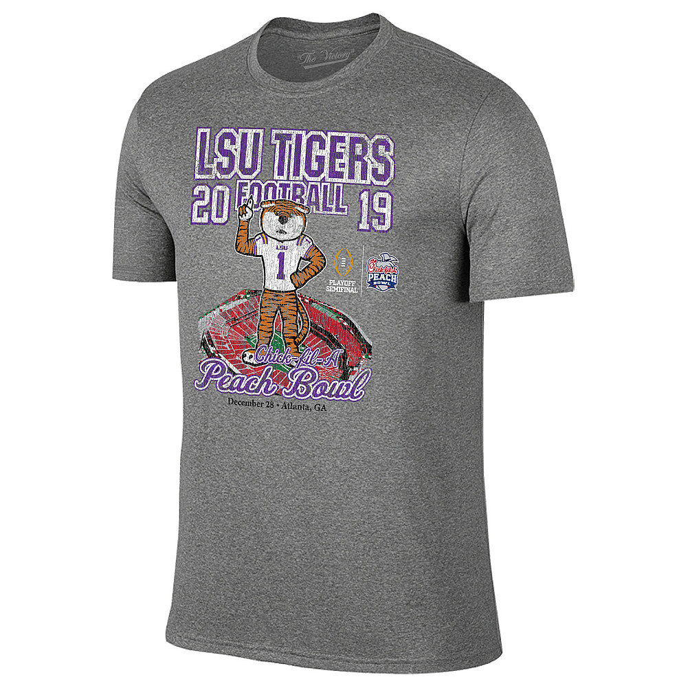 LSU Tigers Peach Bowl Tshirt 2019 Vintage Gray VLS9564A-PCB_TV7051F_GPH