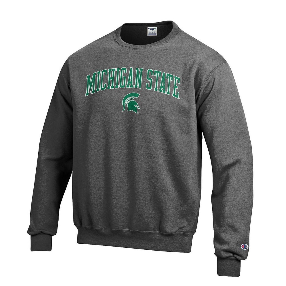 Michigan State Spartans Crewneck Sweatshirt Varsity Charcoal Arch Over ...