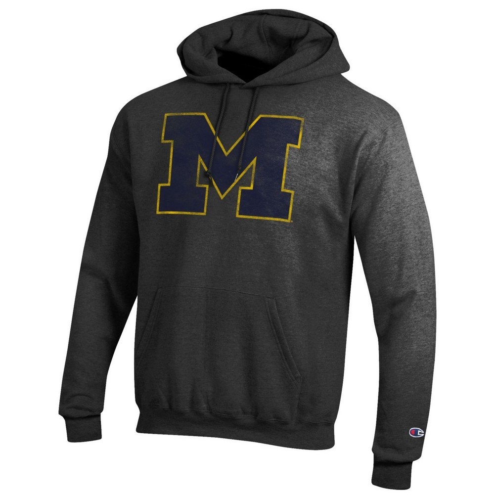 Michigan Wolverines Vintage Hoodie Sweatshirt Heather Gray APC02867878