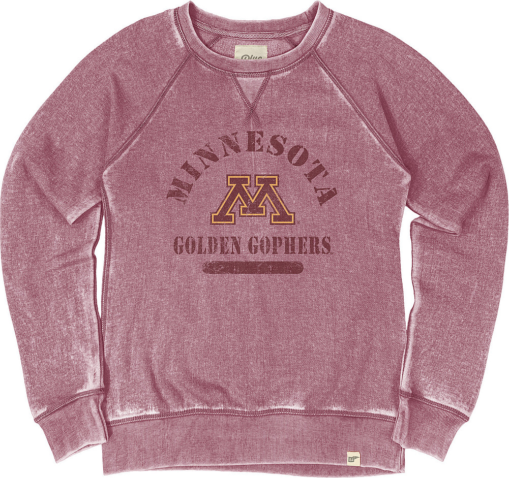 Minnesota Golden Gophers Womens Burnout Crewneck Sweatshirt