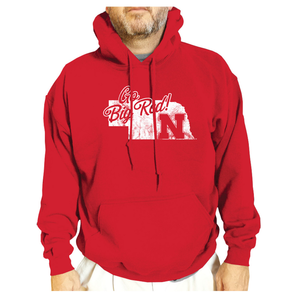 Nebraska Cornhuskers Hooded Sweatshirt Red Vintage NEBV1478A_TV996M_RED