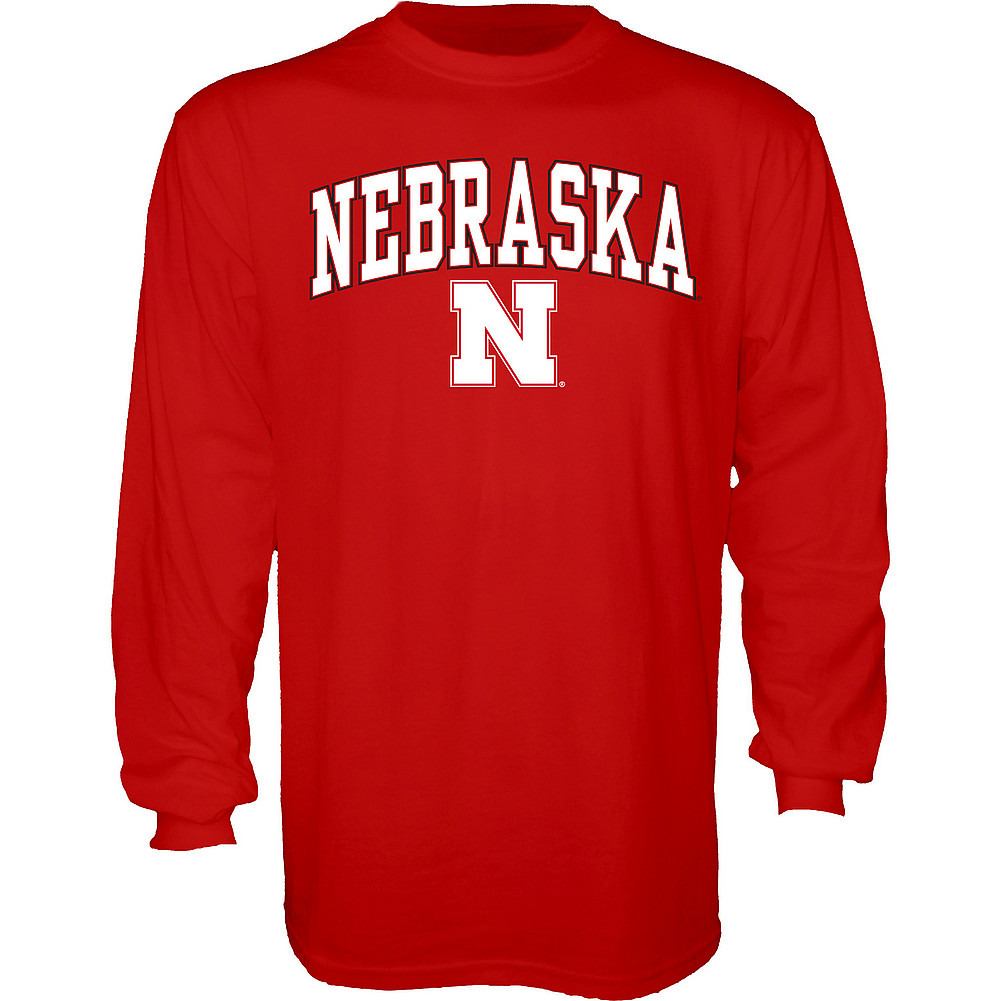 Nebraska Cornhuskers Long Sleeve Tshirt Varsity Red Arch Over APC02886088*