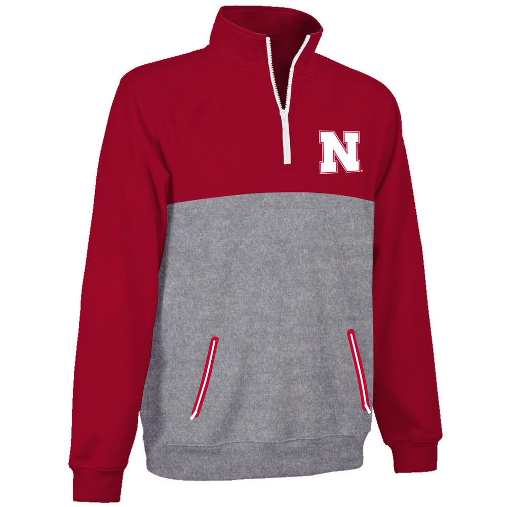 Nebraska Cornhuskers Performance Quarter Zip Sweatshirt Captain NEB9P777