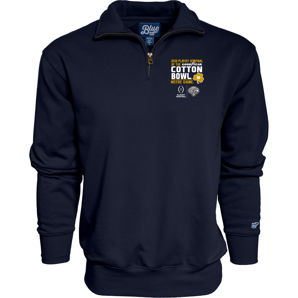 Notre Dame Fighting Irish Cotton Bowl Quarter Zip Sweatshirt 2018 Navy