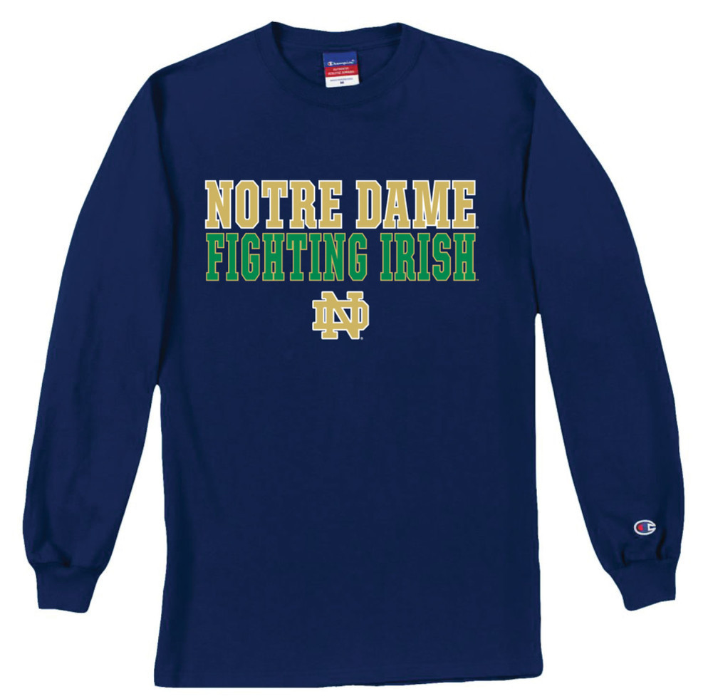 Notre Dame Fighting Irish Long Sleeve Shirt Fight Navy ND8
