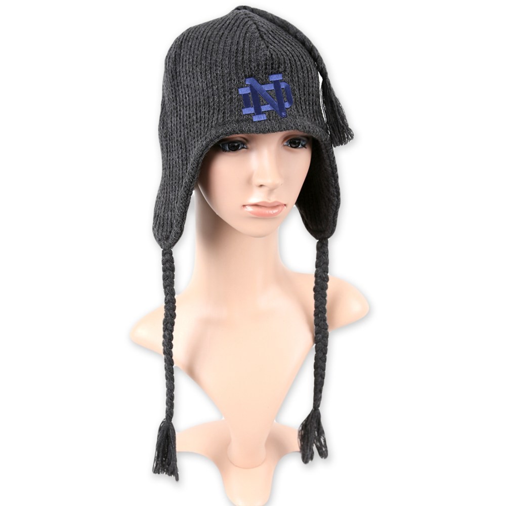 Notre Dame Fighting Irish Winter Hat With Ear Flaps Charcoal
