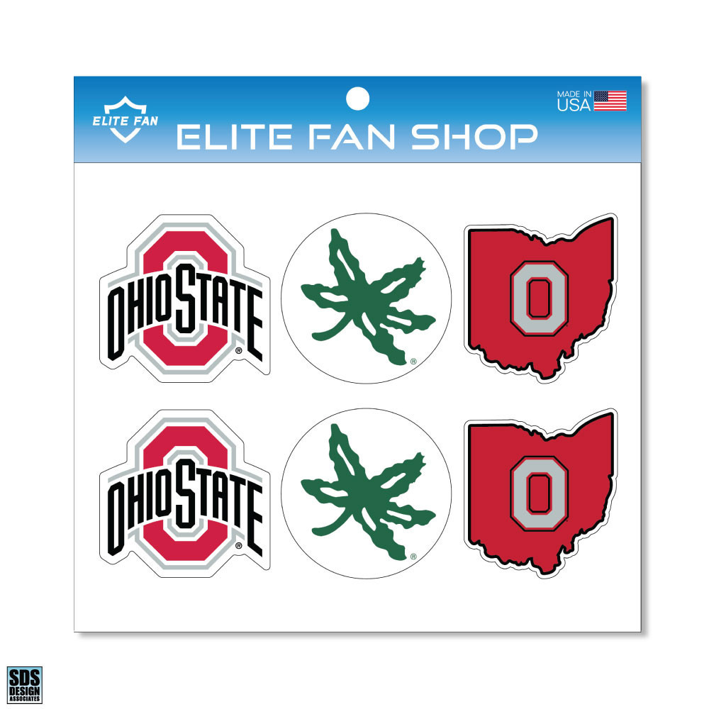 Ohio State Buckeyes 3 Vinyl Decal 6 Pack