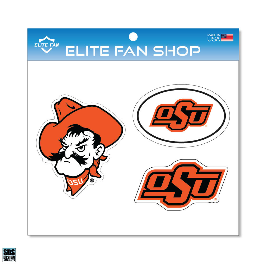 Oklahoma State Cowboys 6 Vinyl Decal 3 Pack