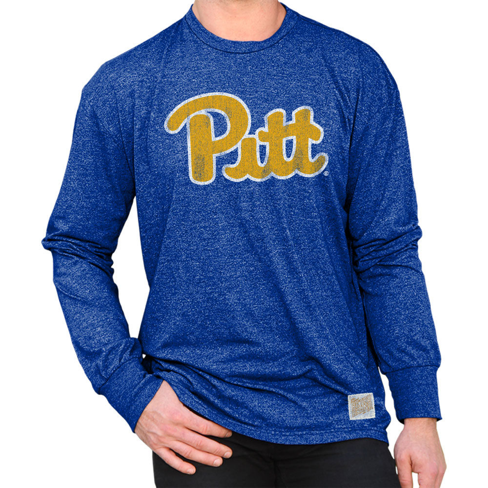 Pitt Panthers Retro Long Sleeve Tshirt Blue RB424