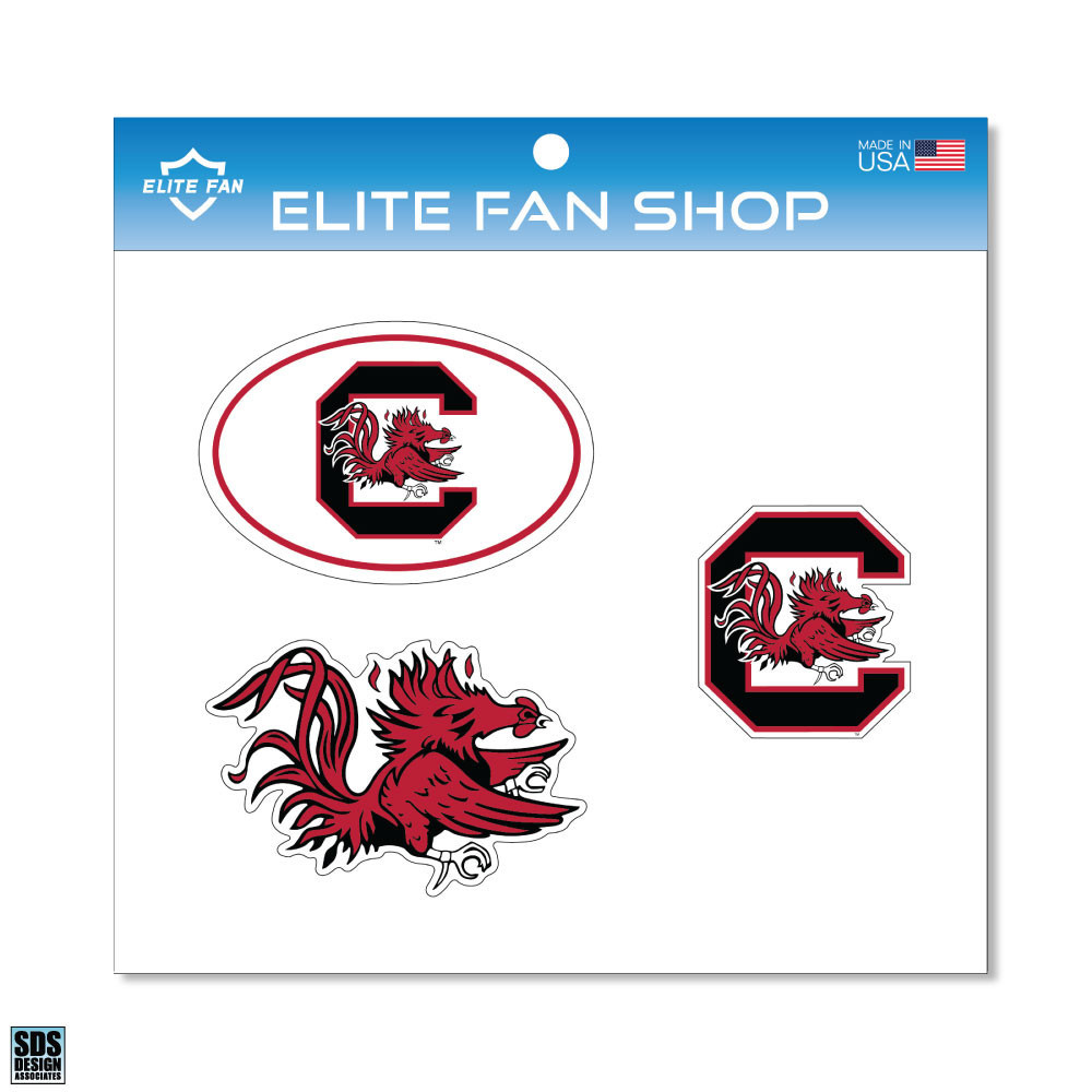 South Carolina Gamecocks 6" Vinyl Decal 3Pack