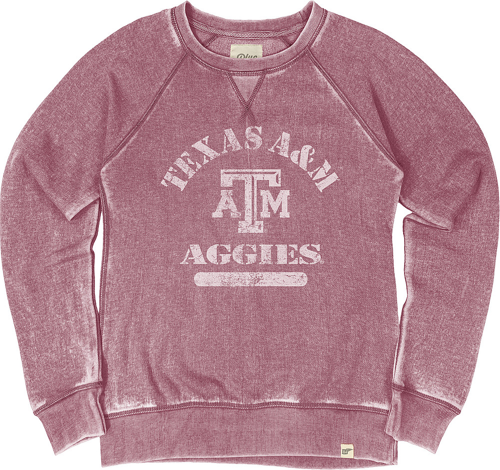 Texas A M Aggies Womens Burnout Crewneck Sweatshirt Vintage