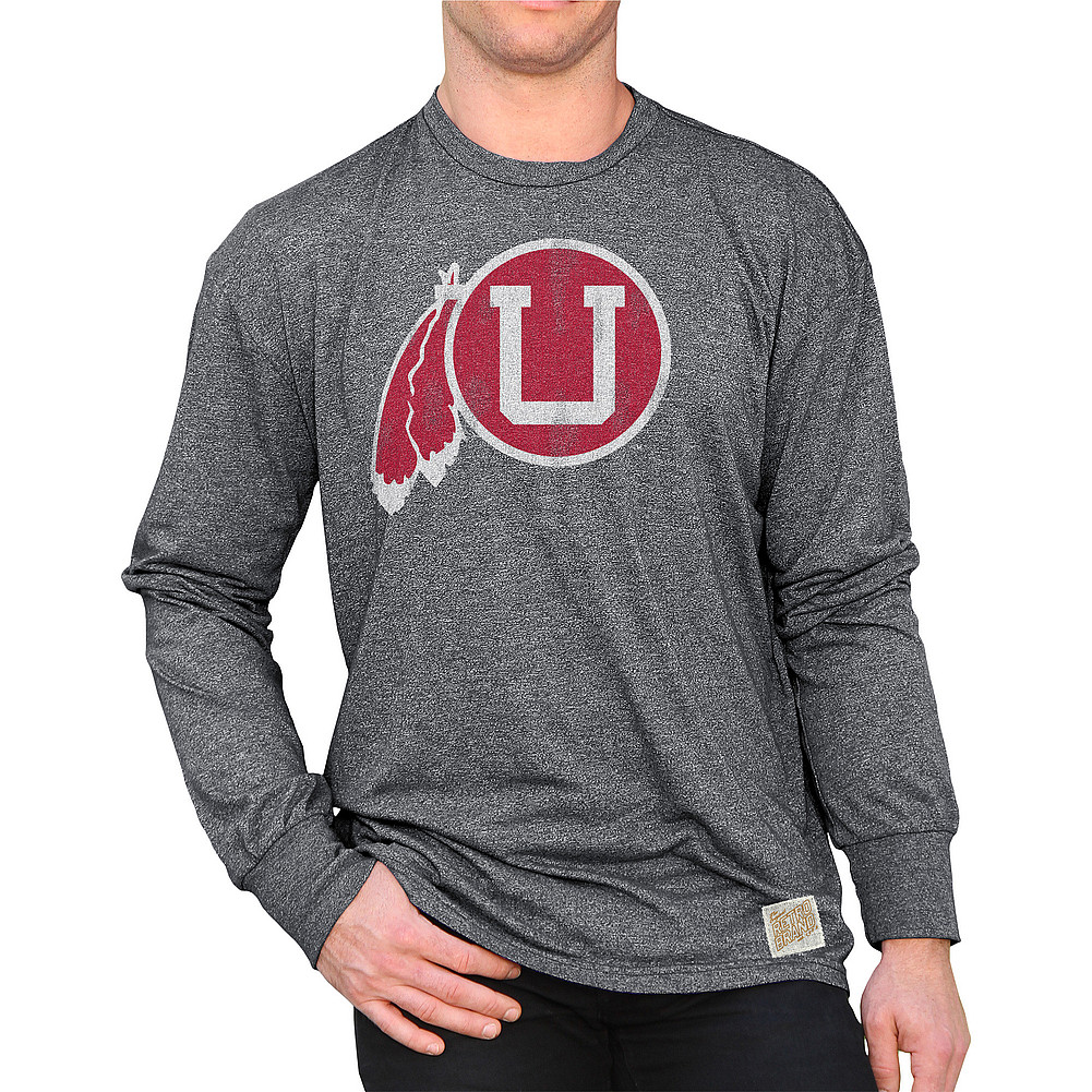Utah Utes Retro Long Sleeve Tshirt Charcoal Cuta076a Rb424m Mtch