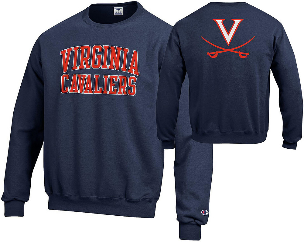 Virginia Cavaliers Crewneck Sweatshirt Back Navy APC03010030/APC03010029