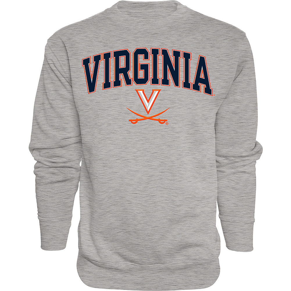 Virginia Cavaliers Crewneck Sweatshirt Varsity Charcoal Arch Over ...