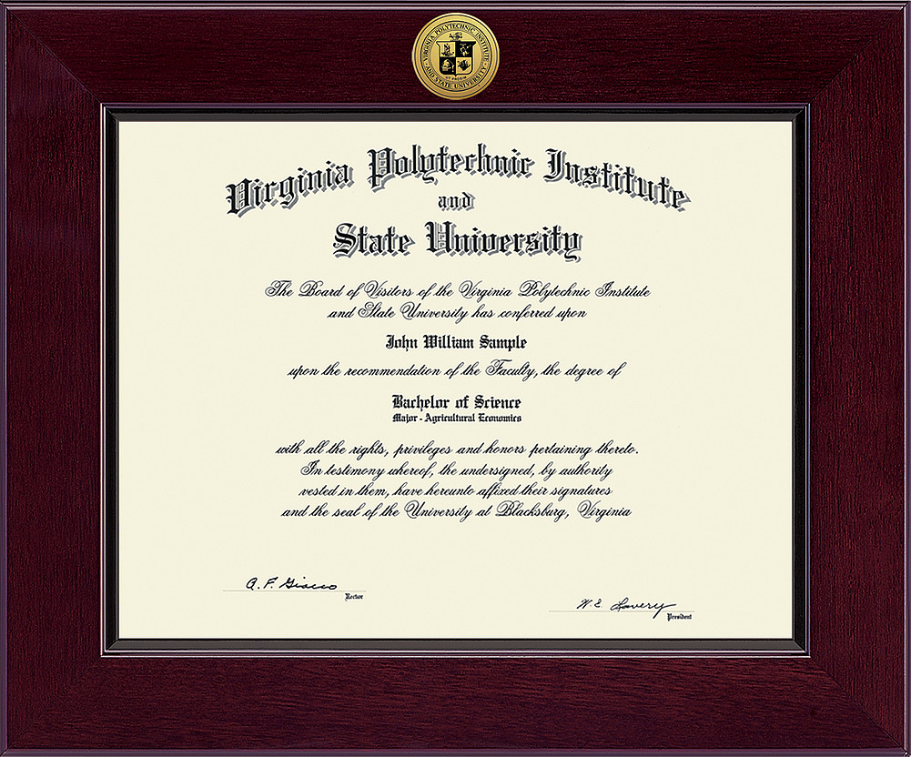 Virginia Tech Hokies Diploma Frame 222518 Virginia Tech Hokies Diploma Frame