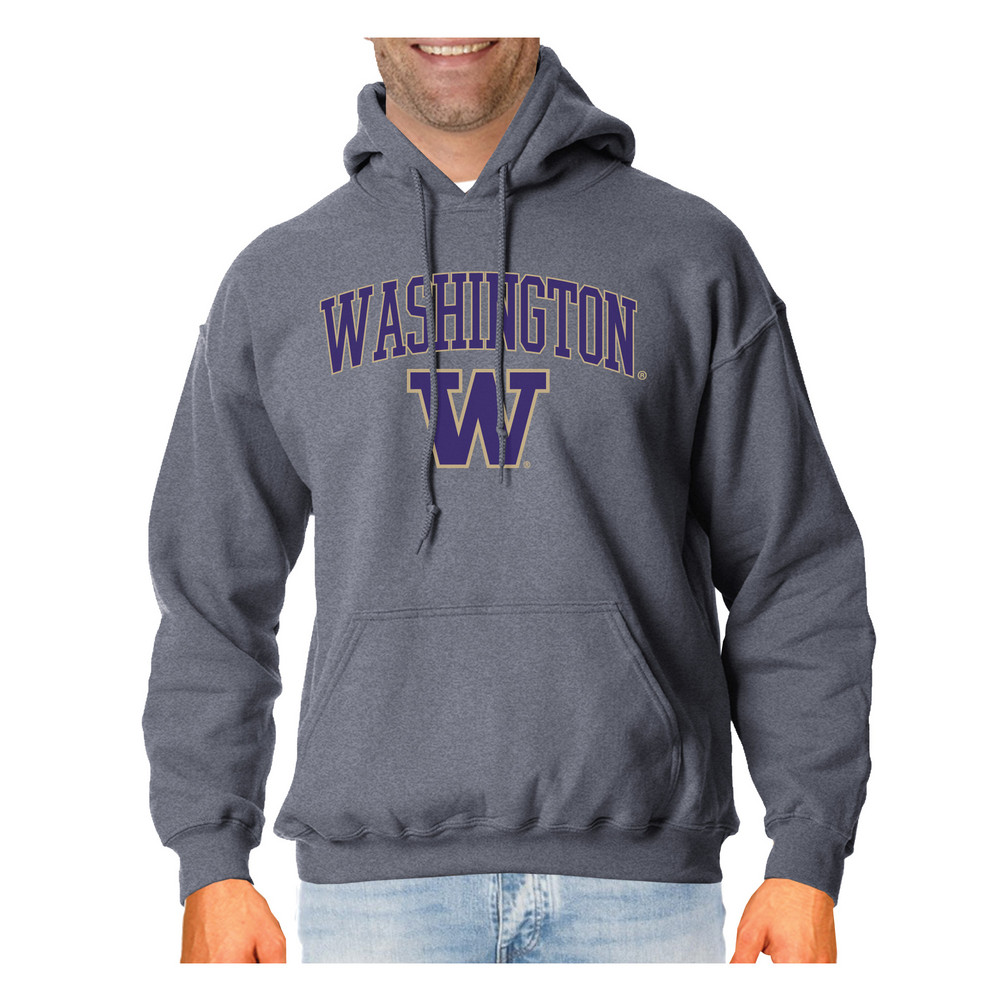 Washington Huskies Hooded Sweatshirt Heather Arch Gray WASV1150B