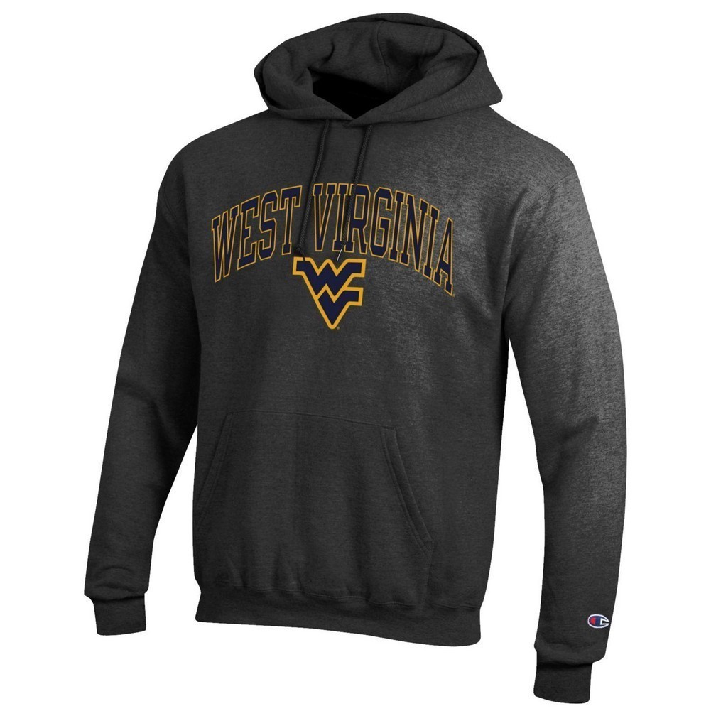 WVU West Virginia Mountaineers Hooded Sweatshirt Varsity Charcoal Arch