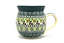 Ceramika Artystyczna Polish Pottery Mug - 11 oz. Bubble - Mint Chip