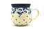 Ceramika Artystyczna Polish Pottery Mug - 15 oz. Bubble - White Poppy