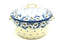 Ceramika Artystyczna Polish Pottery Baker - Round Covered Casserole - White Poppy