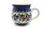 Ceramika Artystyczna Polish Pottery Mug - 11 oz. Bubble - Burgundy Berry Green