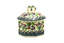 Ceramika Artystyczna Polish Pottery Trinket Box - Burgundy Berry Green