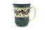 Ceramika Artystyczna Polish Pottery Mug - 16 oz. Bistro - Burgundy Berry Green 