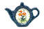 Ceramika Artystyczna Polish Pottery Tea Bag Holder - Peach Spring Daisy