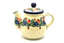 Ceramika Artystyczna Polish Pottery Gooseneck Teapot - 20 oz. - Garden Party
