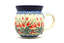 Ceramika Artystyczna Polish Pottery Mug - 11 oz. Bubble - Crimson Bells
