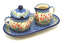 Ceramika Artystyczna Polish Pottery Cream & Sugar Set - Crimson Bells