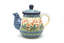 Ceramika Artystyczna Polish Pottery Gooseneck Teapot - 20 oz. - Crimson Bells