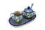 Ceramika Artystyczna Polish Pottery Cream & Sugar Set with Sugar Spoon - Blue Bells