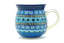 Ceramika Artystyczna Polish Pottery Mug - 15 oz. Bubble - Aztec Sky