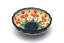 Ceramika Artystyczna Polish Pottery Bowl - Shallow Scalloped - Small - Peach Spring Daisy