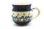Ceramika Artystyczna Polish Pottery Mug - 11 oz. Bubble - Blue Spring Daisy