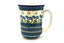 Ceramika Artystyczna Polish Pottery Mug - 16 oz. Bistro - Blue Spring Daisy