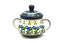 Ceramika Artystyczna Polish Pottery Sugar Bowl - Blue Spring Daisy