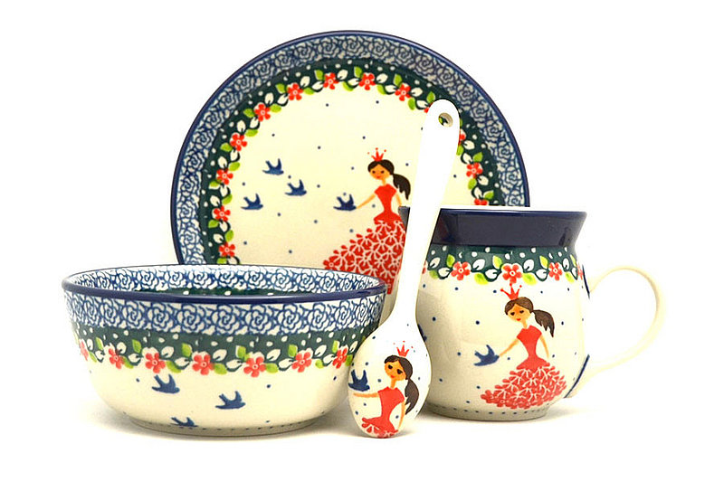 Ceramika Artystyczna Polish Pottery 4-pc. Little Ones Set - Fairy Princess S27-2523a (Ceramika Artystyczna)
