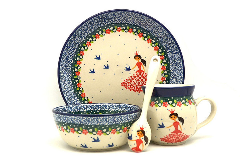 Ceramika Artystyczna Polish Pottery 4-pc. Little Ones Set - Fairy Princess S28-2523a (Ceramika Artystyczna)