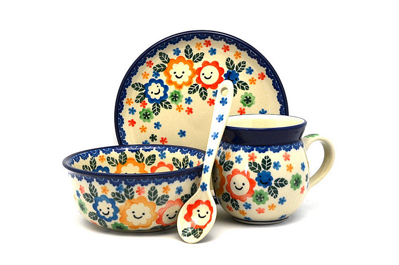 Ceramika Artystyczna Polish Pottery 4-pc. Little Ones Set - Happy Garden S27-1118a (Ceramika Artystyczna)