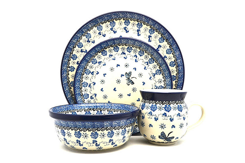 Polish Pottery 4-pc. Place Setting with Standard Bowl - Dragonfly