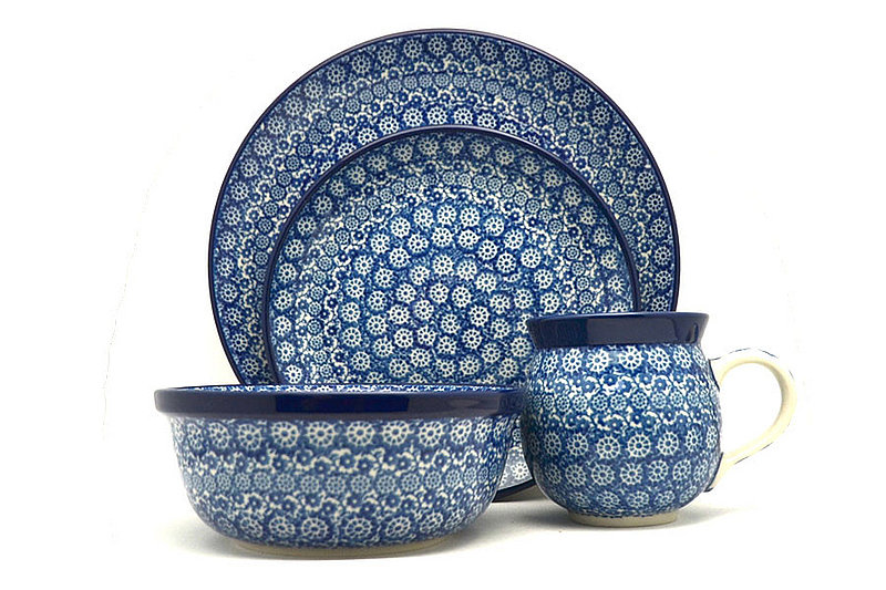 Ceramika Artystyczna Polish Pottery 4-pc. Place Setting with Standard Bowl - Midnight S25-2615a (Ceramika Artystyczna)