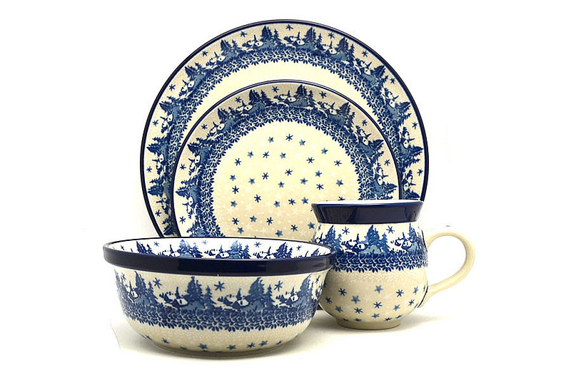 Polish Pottery 4-pc. Place Setting with Standard Bowl - Starry Night