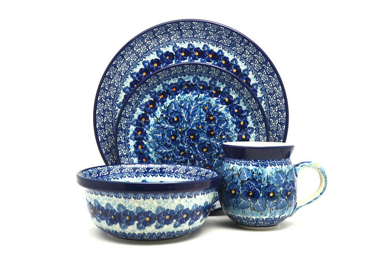 Ceramika Artystyczna Polish Pottery 4-pc. Place Setting with Standard Bowl - Unikat Signature - U3639 S25-U3639 (Ceramika Artystyczna)