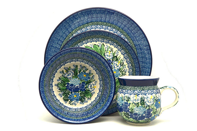 Ceramika Artystyczna Polish Pottery 4-pc. Place Setting with Standard Bowl - Unikat Signature - U5138 S25-U5138 (Ceramika Artystyczna)