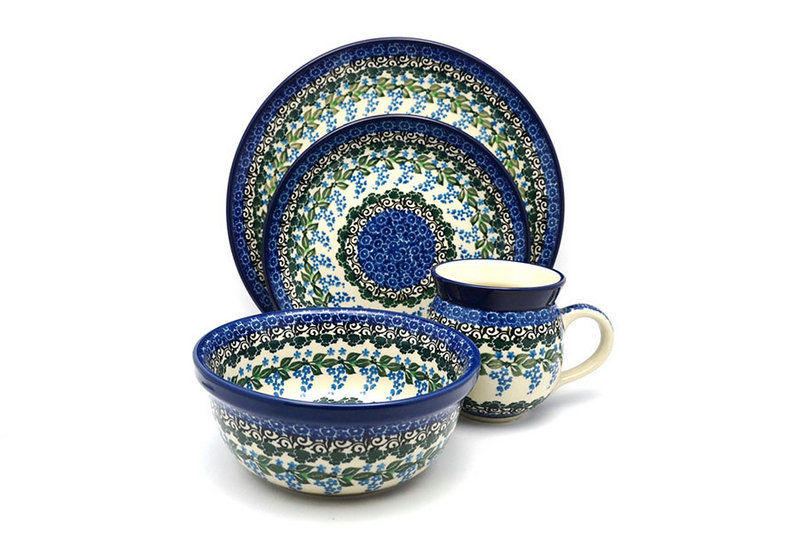 Polish Pottery 4-pc. Place Setting with Standard Bowl - Wisteria
