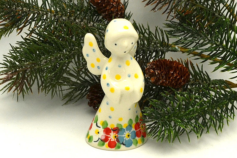 Polish Pottery Angel Figurine - Small - Summer Blossom